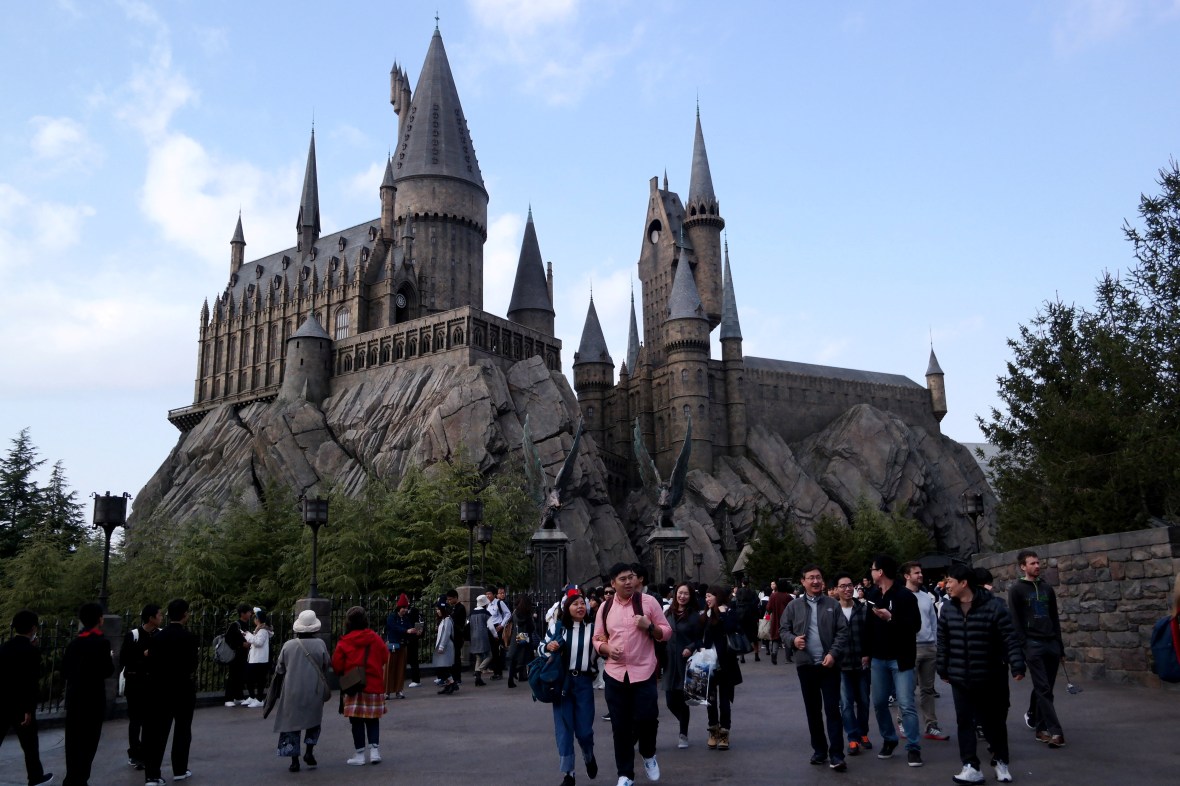 The Wizarding World of Harry Potter at Universal Studios Japan tourists